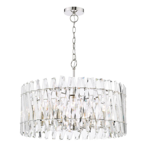 Dar Lighting Entwine 8 Light Polished Nickel and Crystal Diffuser Pendant Light 