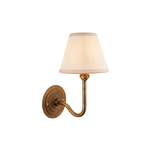 Halo Swan Brass Patina With White Ivy Shade 16cm Wall Light