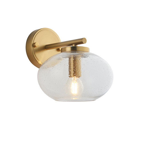 Jacob Warm Brass with Clear Glass Shade Wall Light