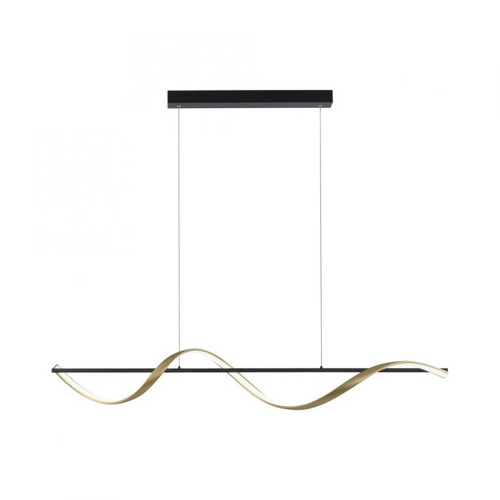 Q-Swing Anthracite & Brass LED Bar Pendant Light