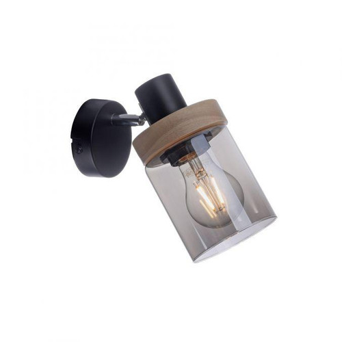 Leuchten Direkt Pasqual Black with Adjustable Smoke Glass Wall Light 