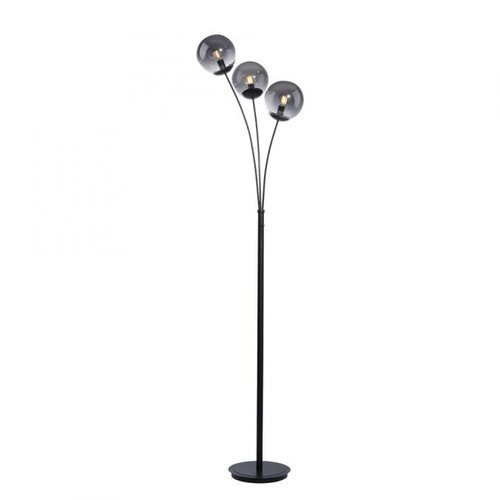 Big Widow 3 Light Black with Smoked Glass Floor Lamp