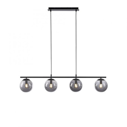 Big Widow 4 Light Black with Smoked Glass Bar Pendant Light