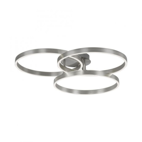 Paan 3 Light Stainless Steel Round LED Flush Ceiling Light