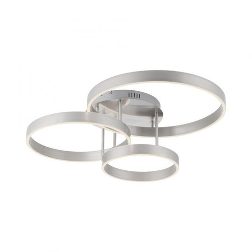 Lilluti 2 Light Stainless Steel with White LED Semi Flush Ceiling Light