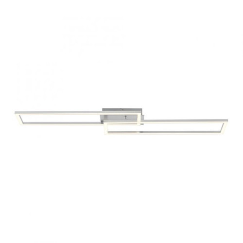 Iven Brushed Chrome 63cm Dimmable LED Flush Ceiling Light