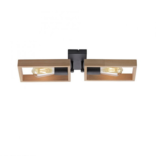 Franky 2 Light Black and Brown Wall or Ceiling Light