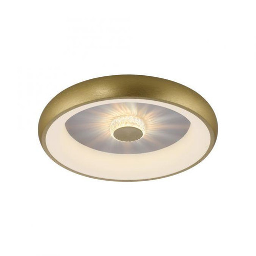 Leuchten Direkt Vertigo Remote Control Matt Brass Round 46.5cm LED Flush Ceiling Light 