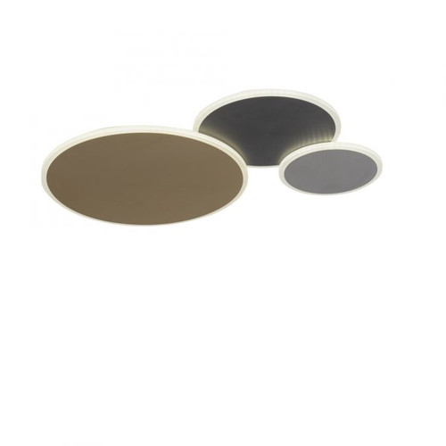 Q-Piato Anthracite with Multi Color Diffuser 35W LED Flush Ceiling Light