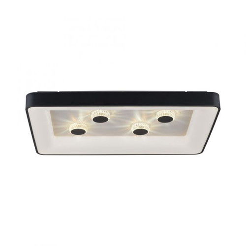 Vertigo Black Rectangle Remote Control LED Flush Ceiling Light