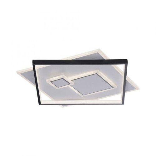 Paul Neuhaus Mailak White and Black Square LED Flush Ceiling Light 