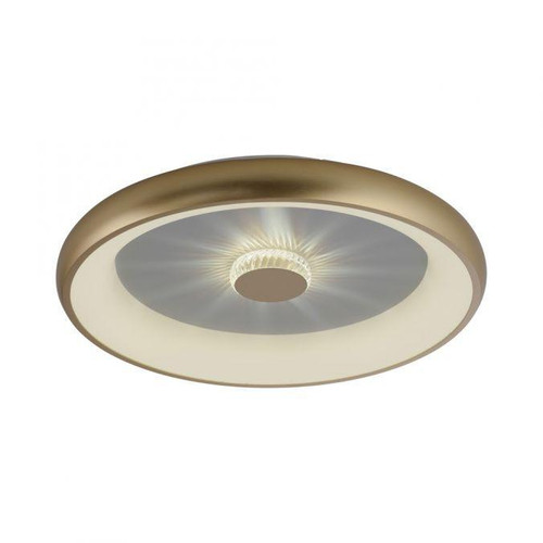 Leuchten Direkt Vertigo Remote Control Matt Brass Round 61cm LED Flush Ceiling Light 