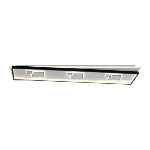 Paul Neuhaus Mailak White and Black Rectangle LED Flush Ceiling Light 