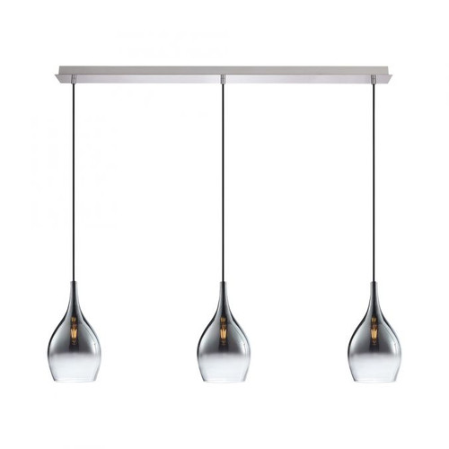 Pilua 3 Light Chrome with Smoke Glass Bar Pendant Light