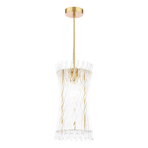 Loire Natural Brass and Clear Glass Pendant Light
