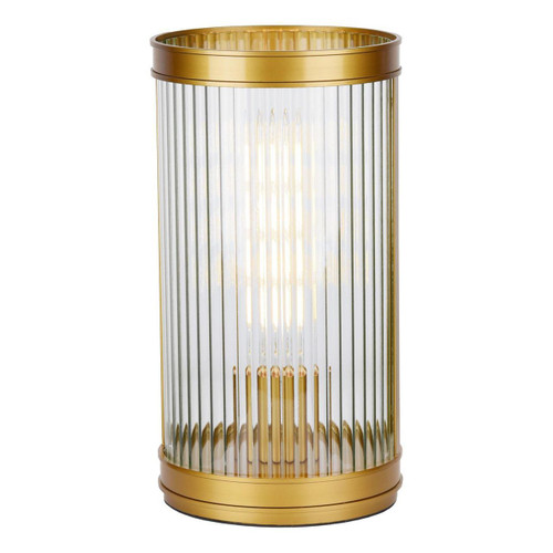 Dar Lighting Bianka Bronze with Ribbed Glass Diffuser Table Lamp - Clearance 