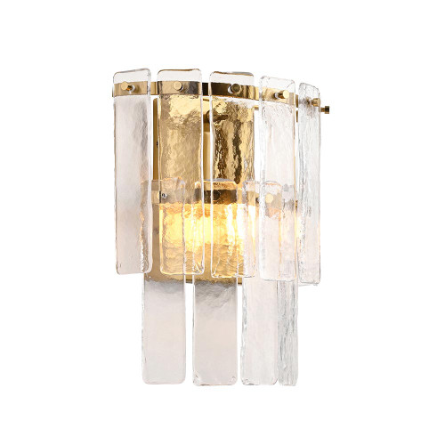 Karine Brushed Aged Brass with Clear Shade Wall Light