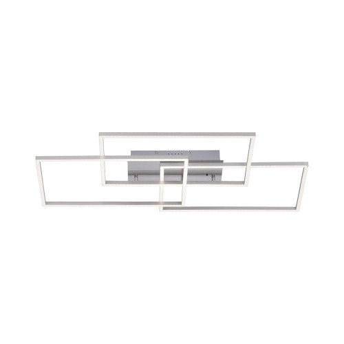 Leuchten Direkt IVEN 3 Light Large Satin Chrome Triple Rectangle Dimmable Ceiling Light - Clearance 