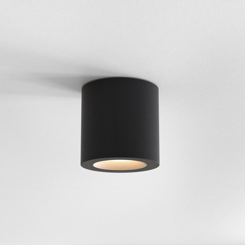 Kos II Black Round IP65 Outdoor Ceiling Downlight