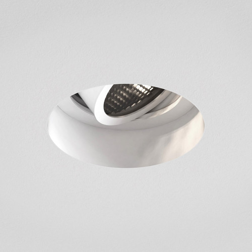 Trimless Slimline Matt White Round Adjustable Fire-Rated Recessed Ceiling Light