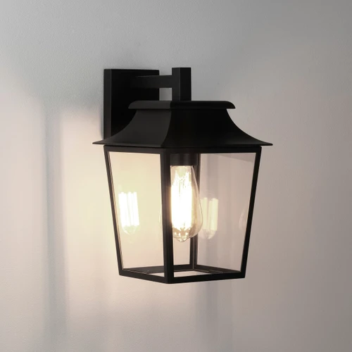 Richmond Black 20cm Lantern IP23 Wall Light