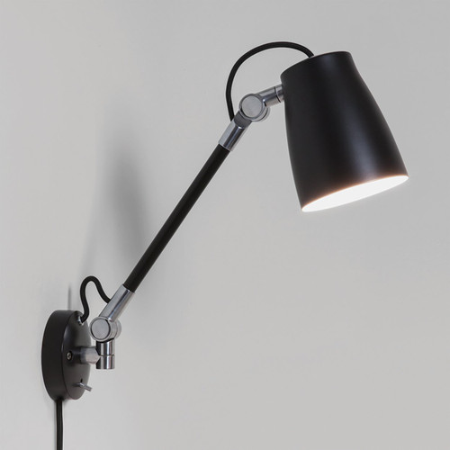 Atelier Grande Matt Black Adjustable Wall Spotlight