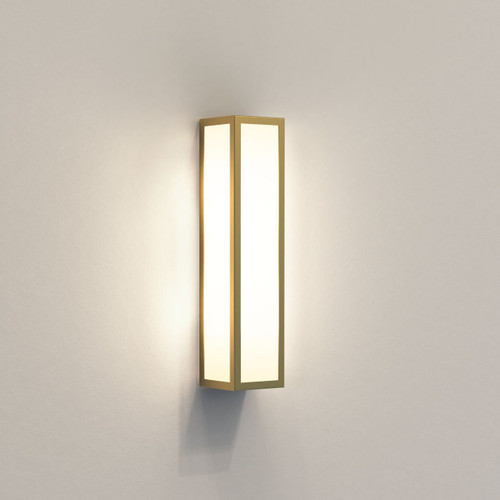Salerno 2 Light Natural Brass IP44 Outdoor Wall Light 