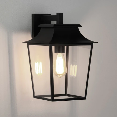 Richmond Black 25.4cm Lantern IP23 Wall Light