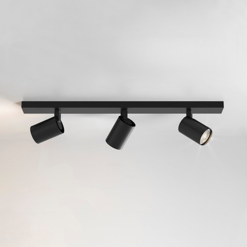 Ascoli 3 Light Triple Matt Black Adjustable Bar Ceiling Spotlight