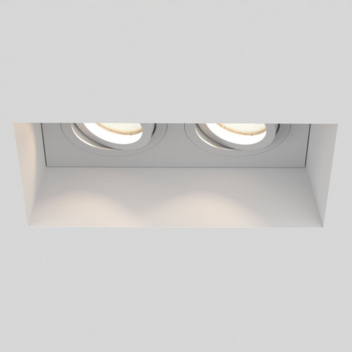 Blanco 2 Light Twin Plaster Adjustable Square Recessed Ceiling Light
