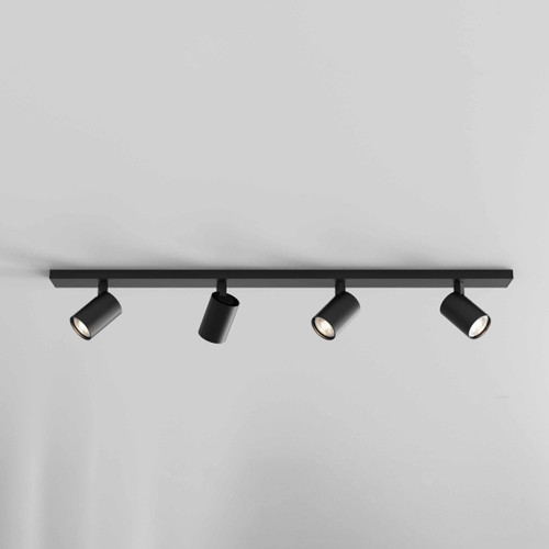 Ascoli 4 Light Bar Matt Black Adjustable Bar Ceiling Spotlight