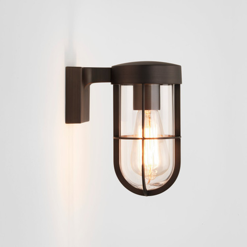 Cabin Bronze with Clear Diffuser IP44 Wall Light