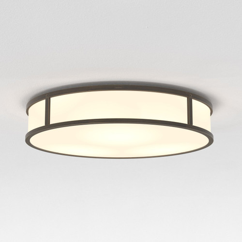 Mashiko 3 Light Bronze Round 40cm IP44 Bathroom Ceiling Light
