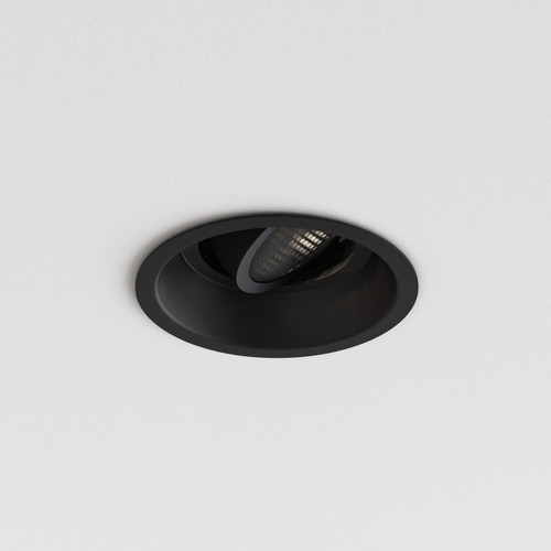 Minima Slimline Matt Black Round Adjustable Fire-Rated Recessed Ceiling Light