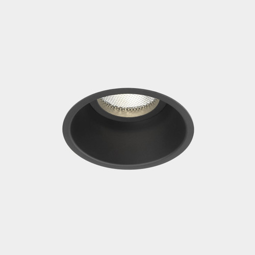 Minima Matt Black Round Recessed Ceiling Light 