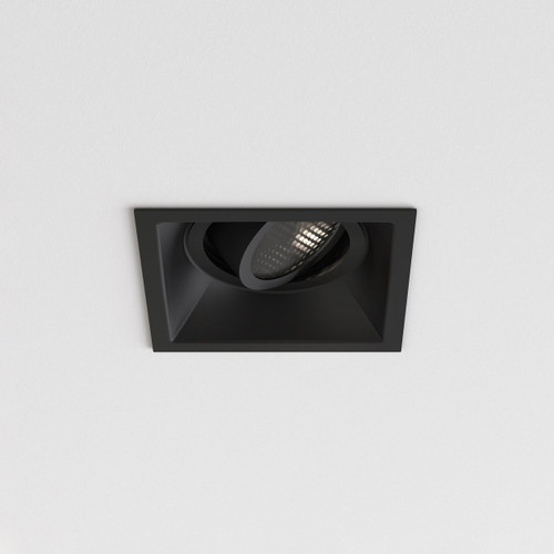 Minima Slimline Matt Black Square Adjustable Fire-Rated Recessed Ceiling Light
