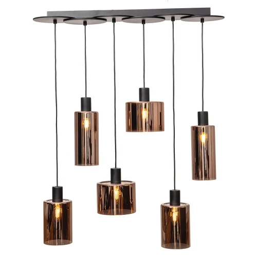 Oaks Lighting Rockley 6 Light Bronze Shades Cluster Pendant Light 
