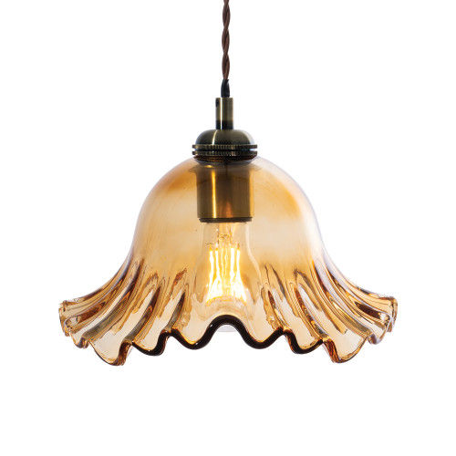 Sarina Amber Glass Easy Fit Pendant Shade Only