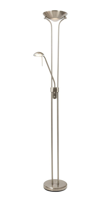 Oaks Lighting Mother and Child 2 Light Antique Chrome with Adjustable LED Floor Lamp 
