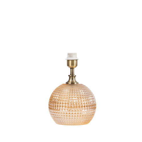 Oaks Lighting Granby Amber Glass Ball 20cm Base Only Table Lamp 