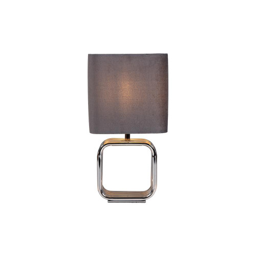 Oaks Lighting Tully Chrome with Dark Grey Shade 36cm Table Lamp 