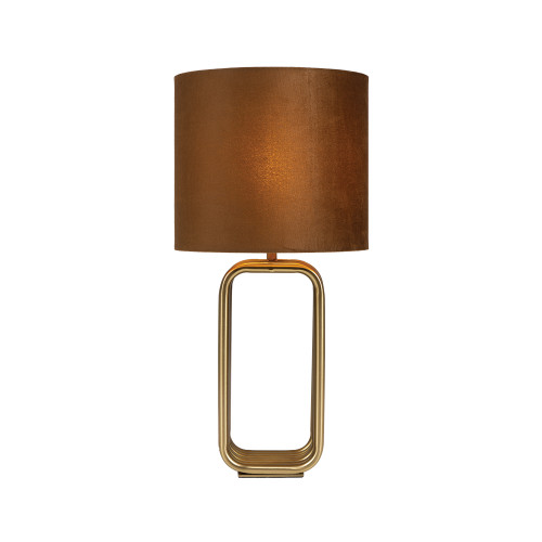 Tully Soft Gold with Dark Brown Shade 36cm Table Lamp