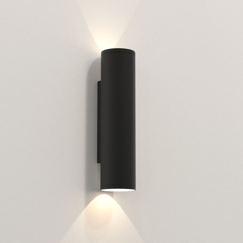 Ava 2 Light Black 30cm IP65 Wall Light
