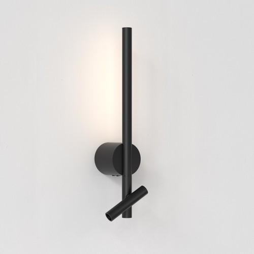 Baton 2 Light Matt Black with Adjustable Reading LED Wall Light