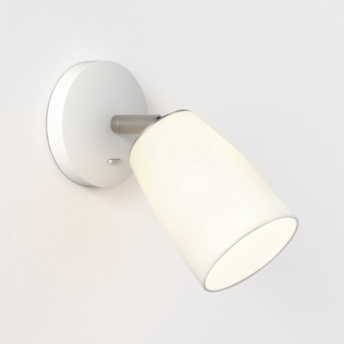 Carlton Matt White with Adjustable Porcelain Shade Wall Light