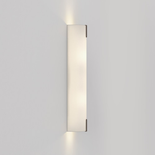 Elba 2 Light Bronze with White Shade 60cm Wall Light