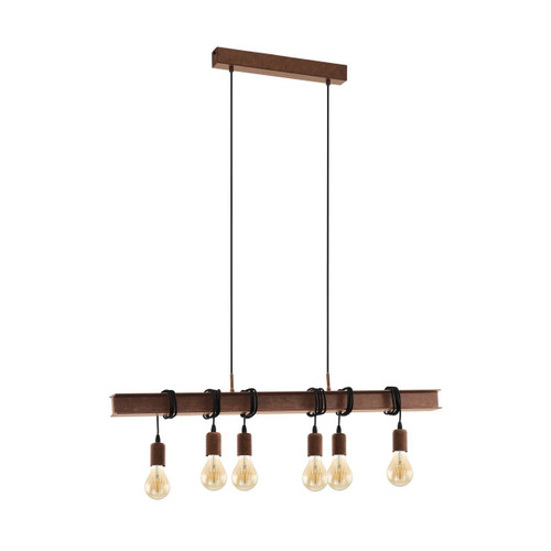 Eglo Lighting Townshend 4 6 Light Antique Steel Bar Pendant Light