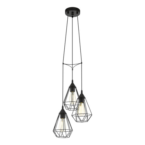 Eglo Lighting Tarbes 3 Light Black Caged Pendant Light