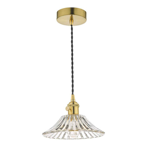 Hadano Natural Brass with Flared Glass Shade Pendant Light
