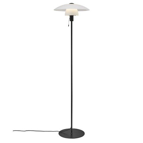 Nordlux Verona Black with White Opal Glass Floor Lamp